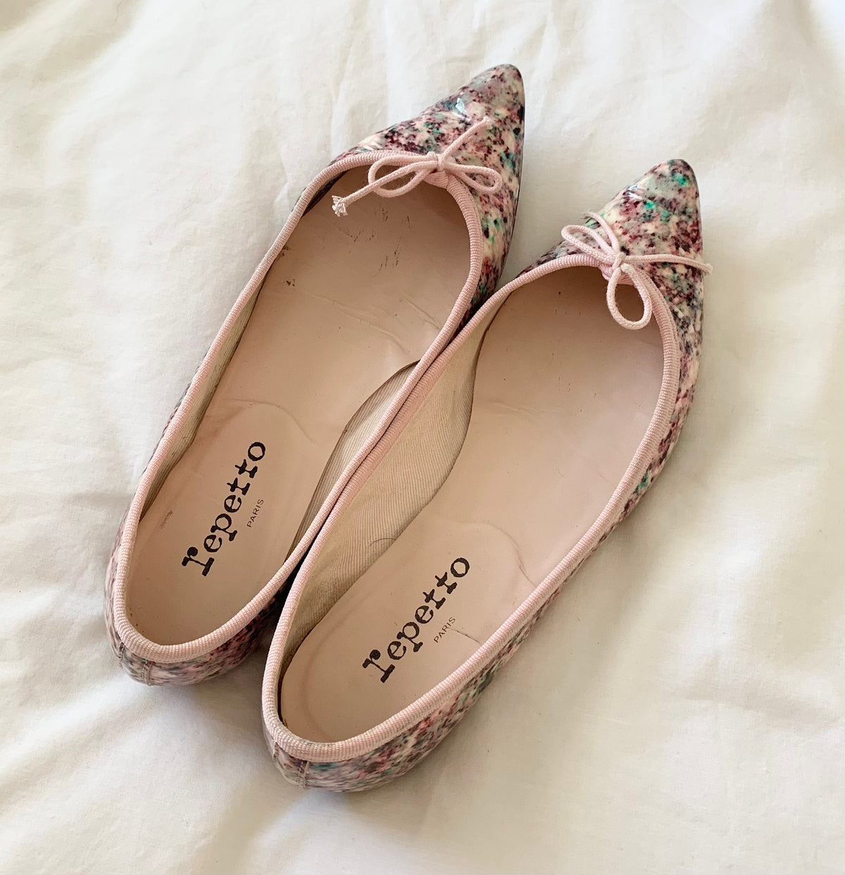 Y2K Repetto Pink Confetti Pointed Toe Ballet Flats - 6.5 to 7