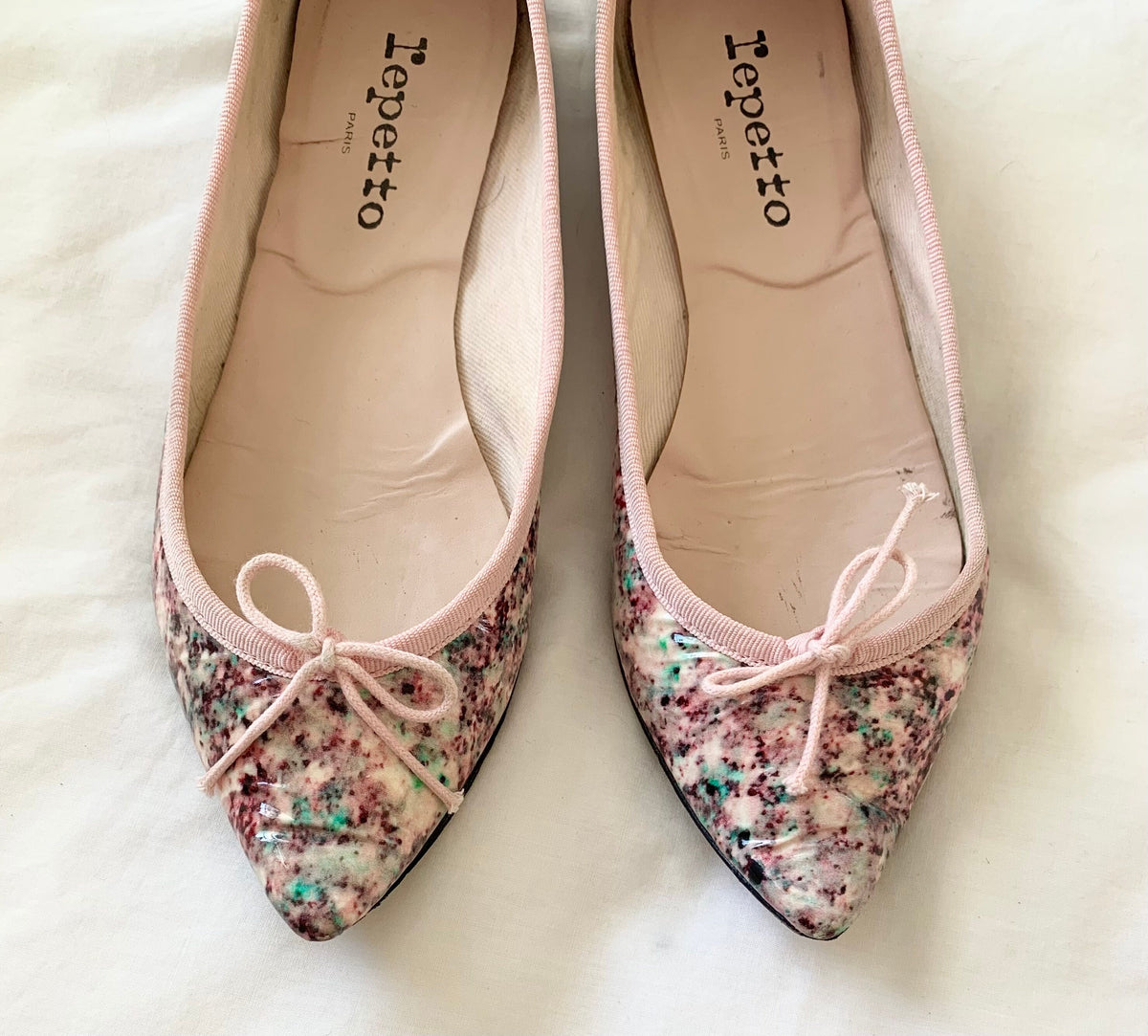 Y2K Repetto Pink Confetti Pointed Toe Ballet Flats - 6.5 to 7
