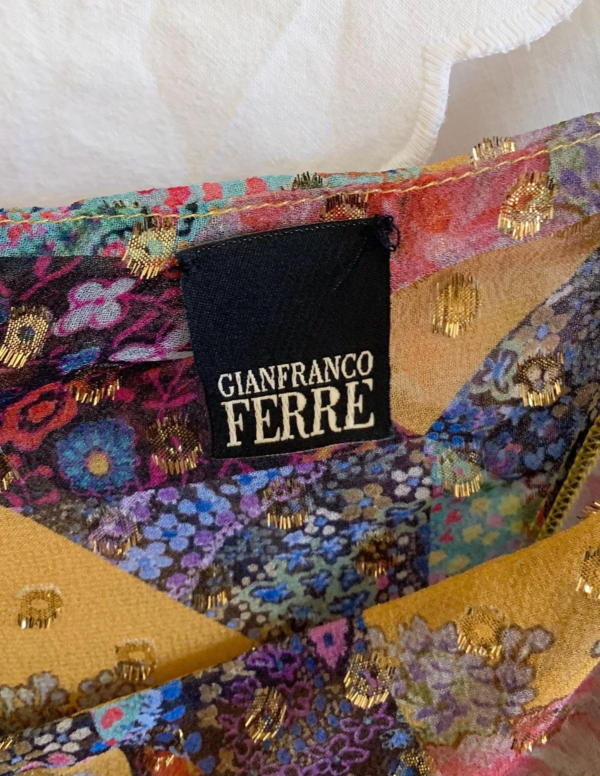 Y2K Sheer Silk Gianfranco Ferre Patchwork Camisole - Medium