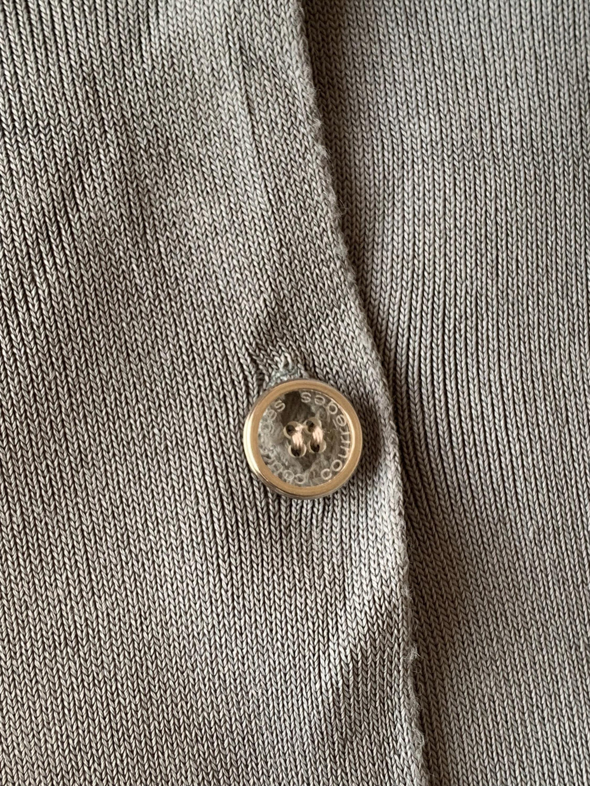 Y2K Courreges Slate Grey Slinky Knit Cardigan - Small to Medium