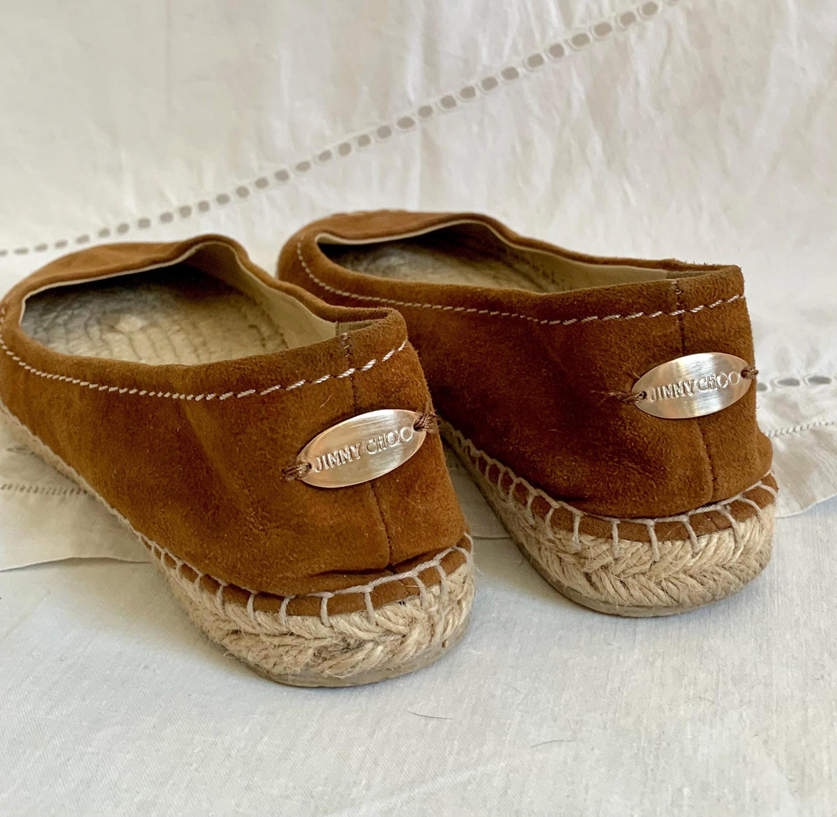 Y2K Jimmy Choo Suede Espadrille Ballet Flats - 7.5