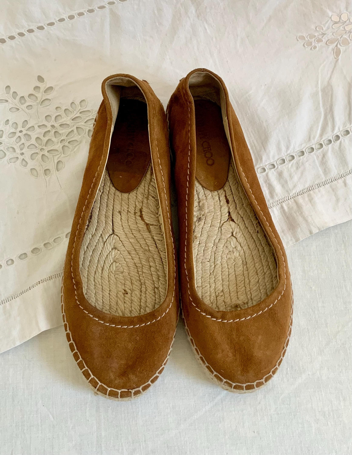 Y2K Jimmy Choo Suede Espadrille Ballet Flats - 7.5