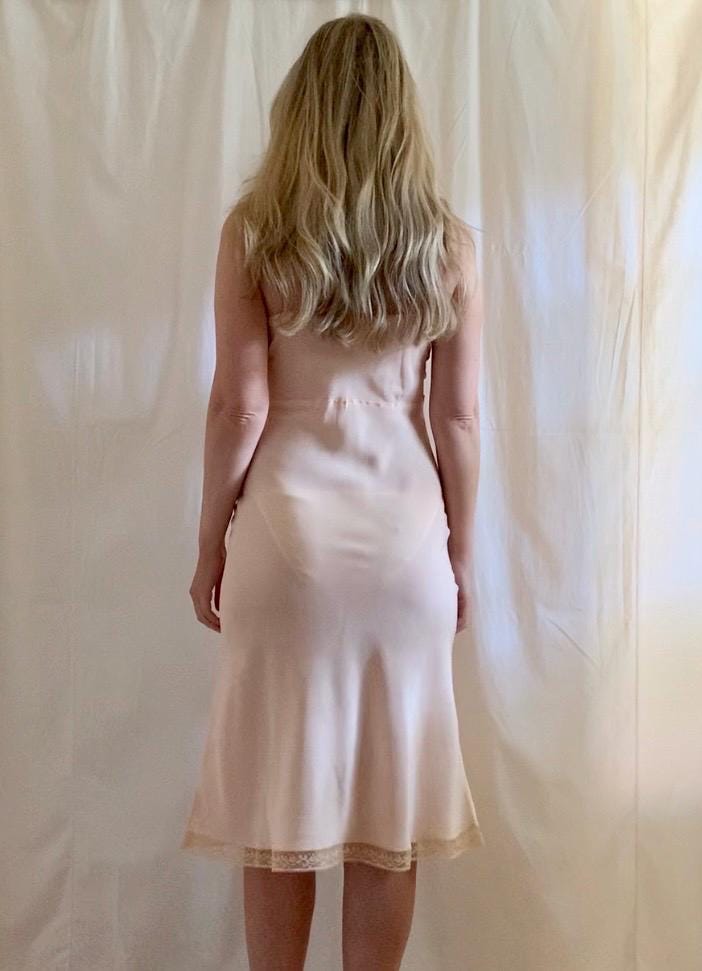 30s Embroidered Bows Midi Slip Dress - XS to Small