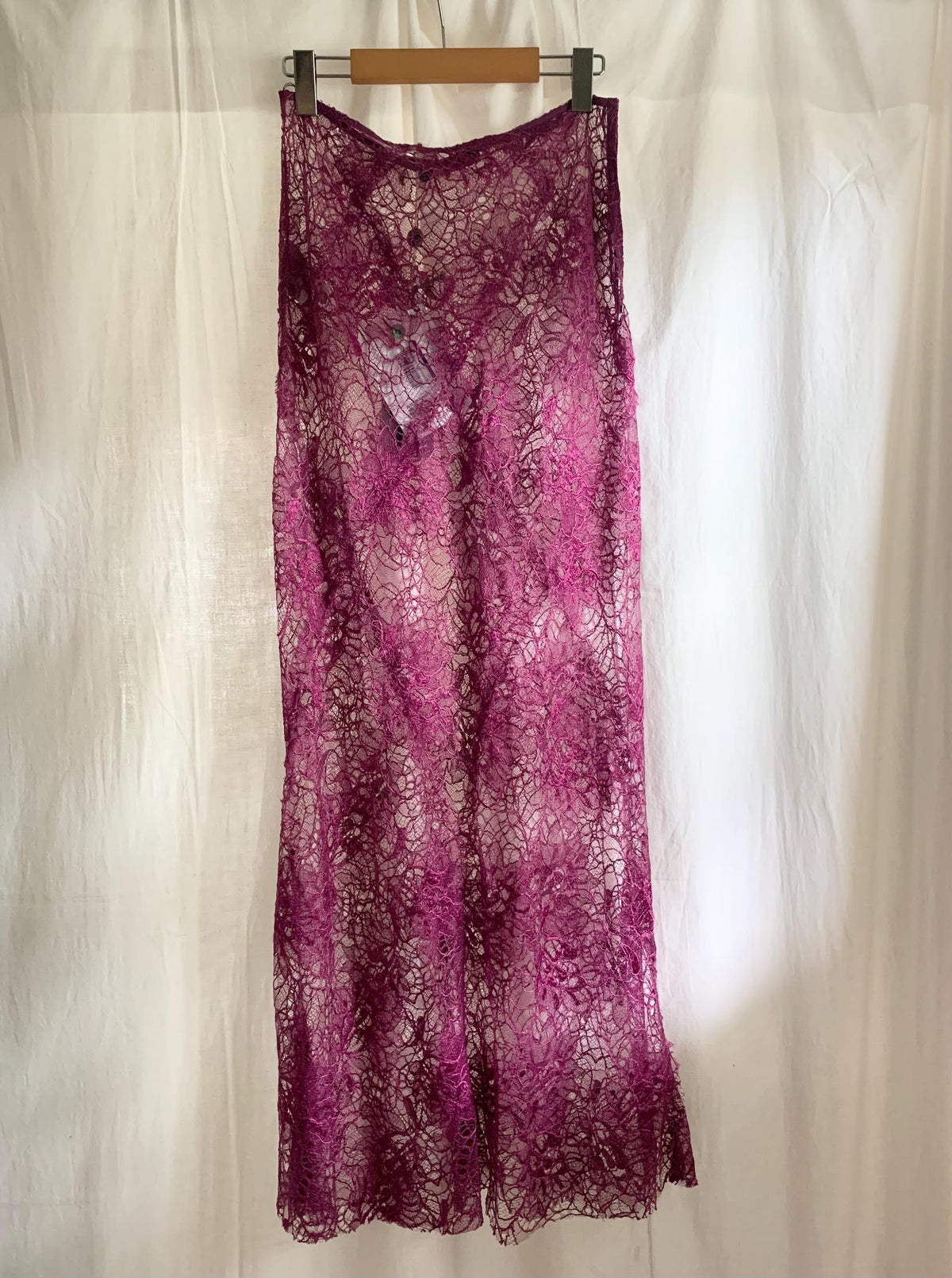 Y2K Alberta Ferretti Sheer Lace Maxi Skirt - Small / 28