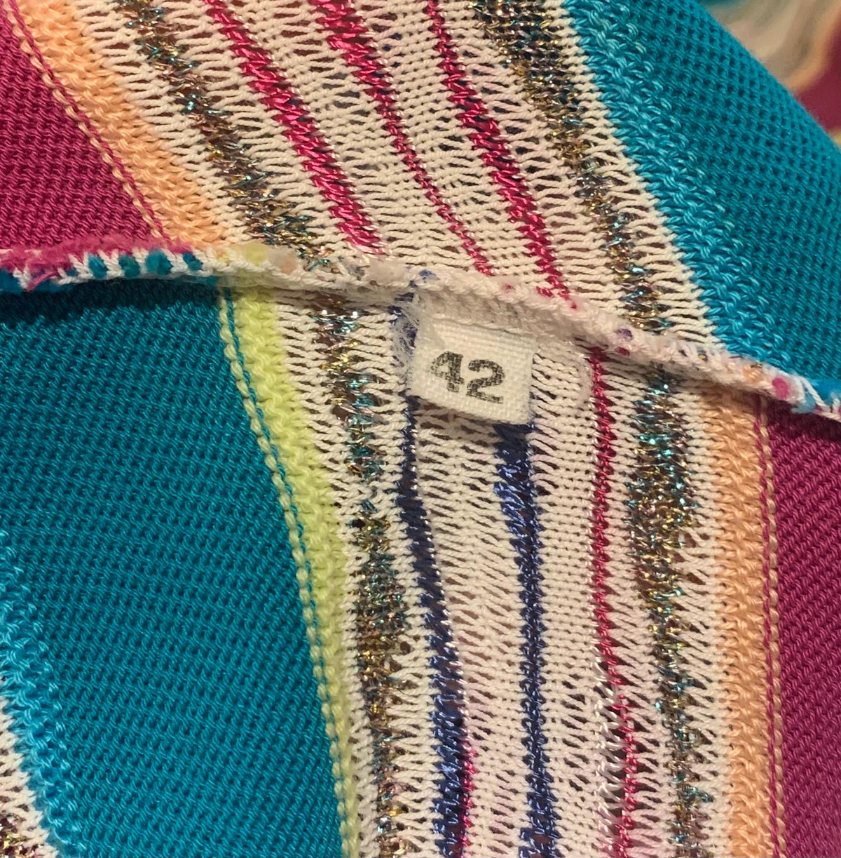 Y2K Missoni Halter Neck Chevon Stripe Knit Dress - Small