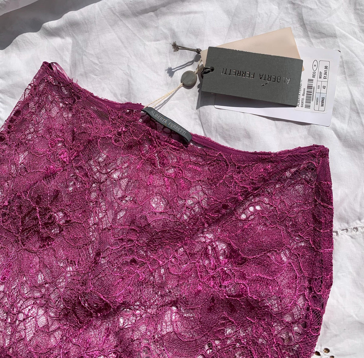 Y2K Alberta Ferretti Sheer Lace Maxi Skirt - Small / 28