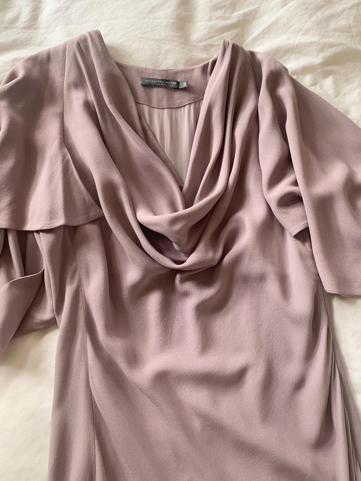 Y2K Alexander McQueen Draped Shawl Midi Dress - Small to Medium