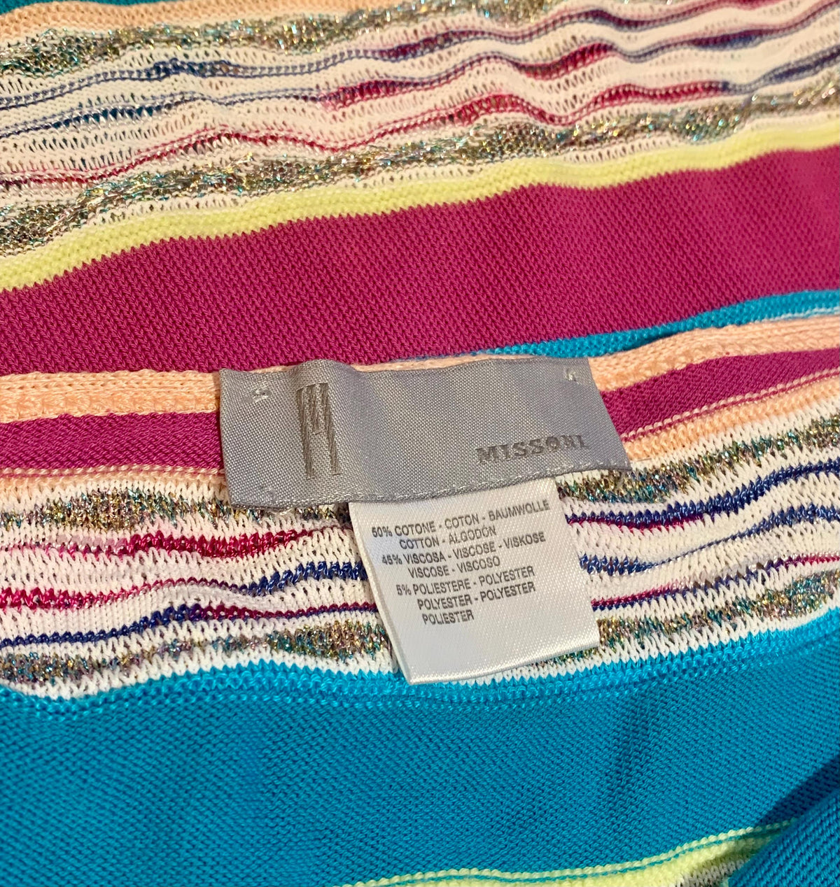 Y2K Missoni Halter Neck Chevon Stripe Knit Dress - Small